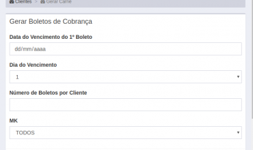 Contas a Receber/Remessas - Gerar Carne