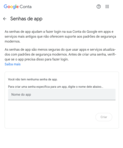 Google - Senha de App