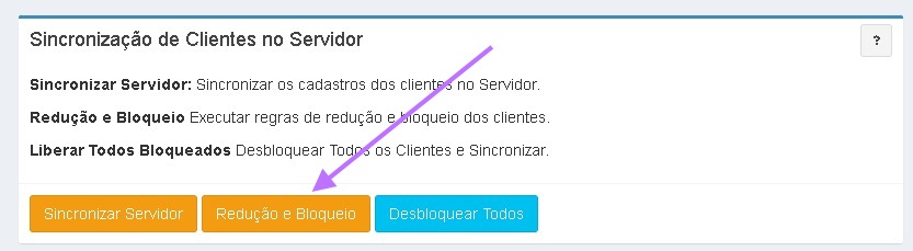 Execução manual de redução e bloqueio