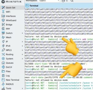 Erro device-mode no Mikrotik