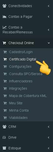 Menu Certificado Digital