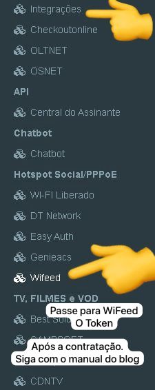 Tela de Integração WiFeed