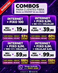 Sugestão de combos de internet com telefonia fixa digital para clientes fibra